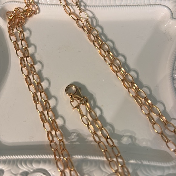 BUNDLE/3 Rose Goldtone Hoop Earrings & 2 36” Chain Necklaces BOHO Shabby Chic - Picture 7 of 11